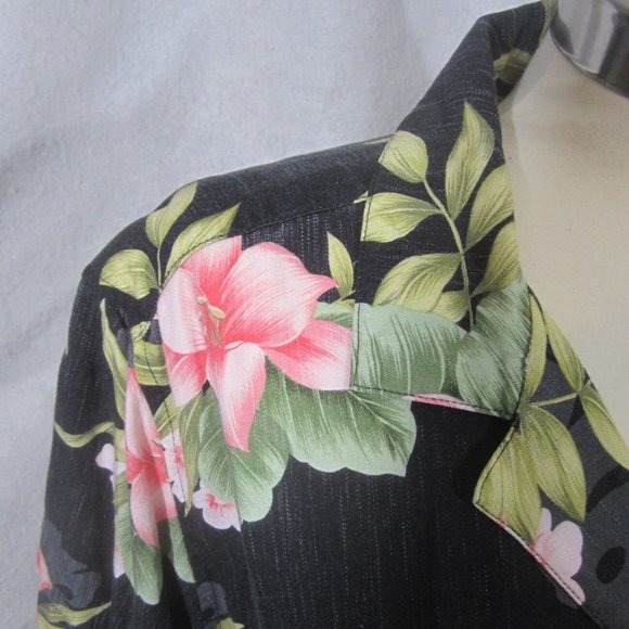 Jamaica Bay Women Hawaiian Shirt rayon 2X floral tropical aloha luau vintage 90s - Picture 8 of 9